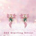 wholesale 925 Sterling Silver Rose Gold Plated Moss Agate Axolotl Stud Earrings 10.6-16mm Hypoallergenic Lightweight Gift for Women-0-5