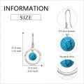 wholesale 925 Sterling Silver Turquoise Round Drop Earring for Women -0-4