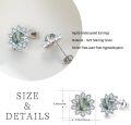 wholesale 925 Sterling Silver Green Quartz Flower Stud Earrings with Cubic Zirconia and Celtic Knot Design - Hypoallergenic Jewelry for Women-0-5