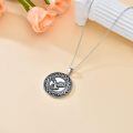 TOUPOP Sterling Silver Stone Olive Wreath Peace Pendant Necklace Unisex Punk Antique-0-4