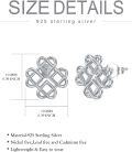 wholesale 925 Sterling Silver Celtic Knot Tree of Life Heart Stud Earrings - Irish  for Women-0-12