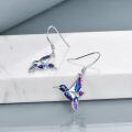 wholesale 925 Sterling Silver Hummingbird Dangle Earrings-0-2