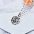 wholesale 925 Sterling Silver Masonic Memento Mori Skull Pendant Necklace for Men-0-2