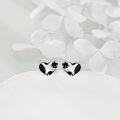 wholesale 925 Sterling Silver Heart-Shaped Cow Stud Earrings Gift for Women and Teen Girls-0-3