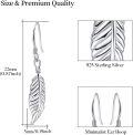 wholesale 925 Sterling Silver Feather Dangle Drop Earrings Angel Wing s for Women Girls Sensitive Ears-0-1