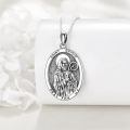 wholesale 925 Sterling Silver Saint Brigid Oval Pendant Necklace-0-4