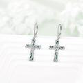 wholesale 925 Sterling Silver Abalone Shell Tree of Life Cross Leverback Earrings-0-3