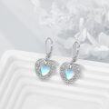 wholesale 925 Sterling Silver Heart-Shaped Moonstone Celtic Trinity Knot Drop Earrings-0-2