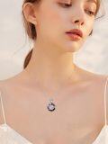 wholesale 925 Sterling Silver Black Austrian Crystal Infinity Rose Pendant Necklace-0-13