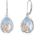 wholesale 925 Sterling Silver Teardrop Abalone Shell Axolotl Drop Earrings-0-0