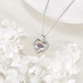 wholesale 925 Sterling Silver Heart Rainbow Clouds Pendant Necklace-0-4