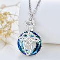wholesale Sterling Silver Crystal Celtic Knot Heart Ashes Memorial Necklace for Women-0-22