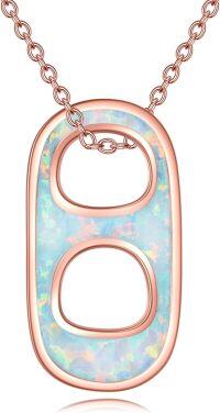 wholesale 925 Sterling Silver Opal Soda Tab Necklace for Women, 18 Inch-Silver-Soda Tab Necklace