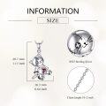 wholesale 925 Sterling Silver & Crystal Goth Cat Voodoo Doll Pendant Necklace, Gothic Jewelry-0-2