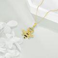 wholesale 925 Sterling Silver Honeycomb Bee with Crown Pendant Necklace for Women Girls Gifts-0-3
