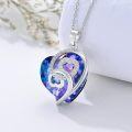 wholesale Sterling Silver Clear Crystal Women s Love Heart Necklace Gift for Her-0-6