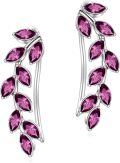 wholesale Sterling Silver Austrian Crystal Leaf Ear Climbers Hypoallergenic Earrings for Sensitive Ears-0-36