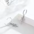 wholesale 925 Sterling Silver Gold-Plated Green Stone Snake Drop Hoop Earrings Wholesale for Women - Hypoallergenic  4cm Long-0-1