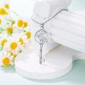 wholesale Sterling Silver Diamond Birth Flower Key Necklace for Women-0-12