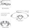 wholesale 925 Sterling Silver Heart-Shaped Wolves Adjustable Bracelet for Women-0-4