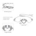 wholesale 925 Sterling Silver Heart-Shaped Wolves Adjustable Bracelet for Women-0-4