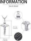 wholesale 925 Sterling Silver Crucifix Pendant Necklace for Men - INRI Design (24 Length)-0-1