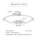 wholesale 925 Sterling Silver Blue Opal Evil Eye Infinity Adjustable Bracelet for Women-0-5