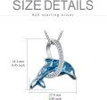 wholesale TOUPOP Dolphin Gifts Sterling Silver Dolphin Pendant Necklace Blue Crystal Dolphins Jewelry Summer Beach Themed Gifts For Women Birthday Christmas -0-3