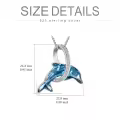 TOUPOP Sterling Silver Blue Crystal Dolphin Pendant Necklace Beach Jewelry Gifts-0-3