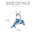 TOUPOP Sterling Silver Blue Crystal Dolphin Pendant Necklace Beach Jewelry Gifts-0-3