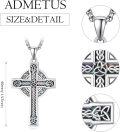 wholesale 925 Sterling Silver Turquoise Celtic Cross Pendant Necklaces for Men Women Irish Knot Protection  Set of 3-0-1