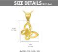 wholesale 18K Solid Gold & Diamond-Cut Butterfly Pendant Necklace, Hypoallergenic 18K Au750, Gift for Women-0-4