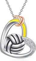 wholesale 925 Sterling Silver Volleyball Pendant with Infinity Love Knot and Cubic Zirconia - Sporty Jewelry for Women & Girls-0-0