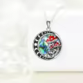 wholesale 925 Sterling Silver Mushroom Pendant with Abalone Shell and Red Polka Dot Stone Necklaces for Women-0-1