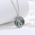wholesale 925 Sterling Silver Abalone Shell Mother & Child Tree of Life Pendant Necklace-0-1