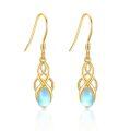 wholesale 14k Gold Celtic Knot Teardrop Moonstone Drop Earrings-0-0