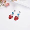 wholesale 925 Sterling Silver Strawberry Turquoise Dangle Drop Earrings s for Her Him-0-1