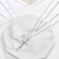 wholesale 925 Sterling Silver Faith Cross Layered Pendant Necklace for Women Girls Christian s-0-1