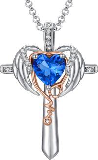 wholesale 925 Sterling Silver Mustard Seed Compass Nurse Pendant Necklace w Birthstone Animal Jewelry Gift for Women-cross