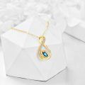 wholesale 14k Gold Infinity Necklace With Blue Opal And Lab Diamond Accents-0-3