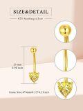 wholesale 925 Sterling Silver Plated 14K Gold  Heart Belly Button Ring 16mm Body Piercing Jewelry for Women-0-1