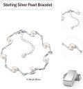 wholesale 925 Sterling Silver Pearl Bracelet for Women - Adjustable Birthday s for Her-0-5