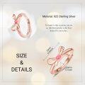 wholesale Rose Gold 925 Sterling Silver Pink Enamel Bow Knot Adjustable Ring for Women-0-1