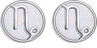 wholesale 925 Sterling Silver White Opal Scorpio Zodiac Constellation Stud Earrings-Capricorn (12.21-1.20)