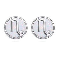 wholesale 925 Sterling Silver White Opal Scorpio Zodiac Constellation Stud Earrings-Capricorn (12.21-1.20)