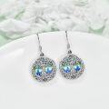 wholesale 925 Sterling Silver Celtic Tree Of Life Abalone Shell Drop Earrings-0-2