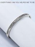 wholesale Sterling Silver Poiuy Inspirational Strength Mantra Cuff Bracelet Set-0-16