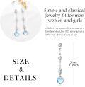 wholesale 925 Sterling Silver Blue Opal Heart Drop Earrings for Women Valentines Day Gift-0-4