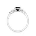 TOUPOP Sterling Silver Onyx Moissanite Women's Wedding Engagement Ring-0-2