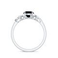 TOUPOP Sterling Silver Onyx Moissanite Women's Wedding Engagement Ring-0-2